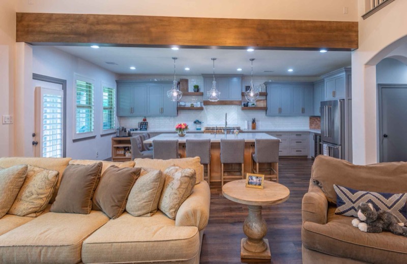 Open concept kitchen and living room remodel in Houston